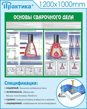 C35 Стенд основы сварочного дела (1200х1000 мм, пластик ПВХ 3 мм, Прямая печать на пластик) - Стенды - Тематические стенды - Магазин охраны труда и техники безопасности stroiplakat.ru